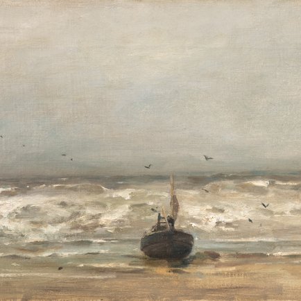 Louis ARTAN DE SAINT-MARTIN - Chaloupe sur la plage